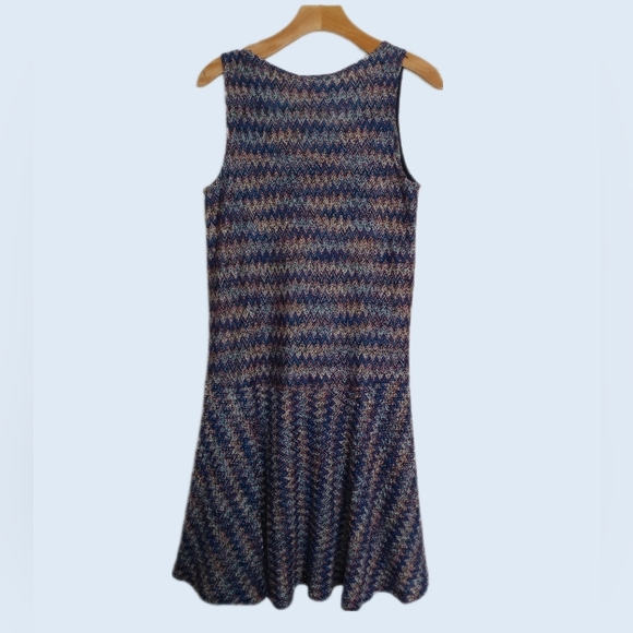 🔴 SALE Maeve Anthropologie Chevron Pattern Knit Sleeveless Dress - Picture 2 of 8